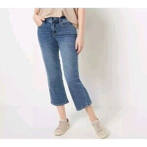 NYDJ Marilyn Straight Plus Crop Jeans in Cool Embrace Rockie Tall 18W 18WT 18